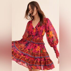 Farm Rio tropical tapestry mini dress